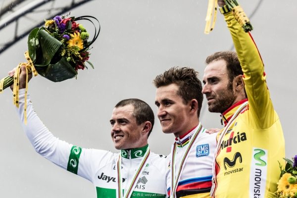 Simon Gerrans, Micha Kwiatkowski, Alejandro Valverde 2014WC