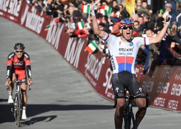 Zdenk Štybar se loni radoval z triumfu na Strade Bianche