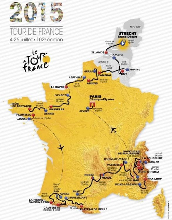 Celkov mapa letonho ronku Tour de France