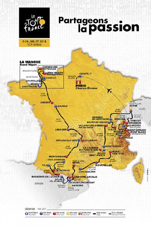 Pehled etap Tour de France 2016