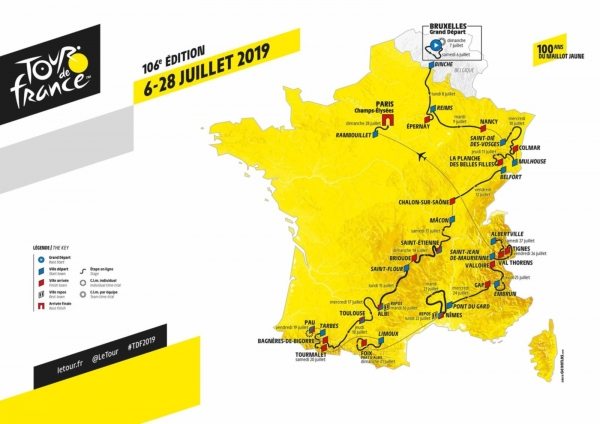 Mapa Tour de France 2019